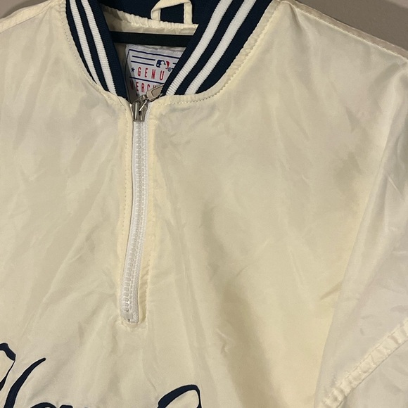 VTG New York Yankees White Starter Genuine 1/4 Zip Pullover Jacket Medium (E) - Picture 8 of 15